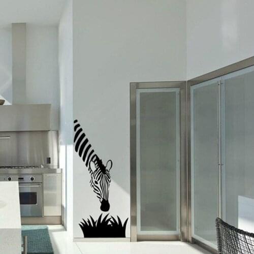 Zebra Wall Decals Modern Art Decoration For your Kitchen Bedroom or Living Room Removable Wall Stickers Murals Decor Grass ZB370