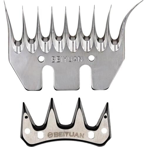BEIYUAN 9 Tooth Sheep Shearing Clippers Blade Staright and Elbowl Goat Shears Convex Comb Cutter Shearing Clipper Tooth Blade