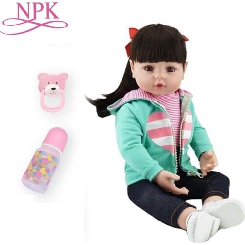 NPK Bebes Reborn doll 47CM silicone doll Girl Reborn Baby Doll Toy Lifelike Newborn Princess victoria Bonecas Menina for kids