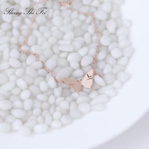 Butterfly Chokers Name Initial Letter Necklace Mothers Day Gift Gold Butterfly Necklace Layered Choker Necklace for women