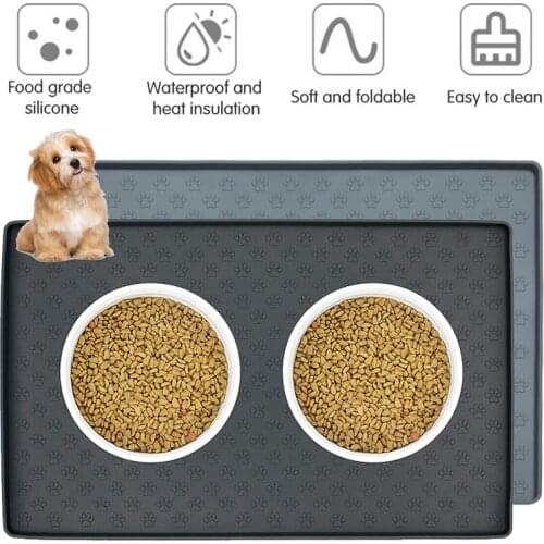 Pet Placemat for Pet Food Mat Dog and Cat Waterproof Feeding Mat Best Pet Bowl Pad Prevent Food and Water Overflow Silicone