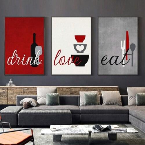 Nordic Tableware Utensil Poster Print Modern Minimalist Wall Picture for Dining Room Home Decor Kitchen Wall Art Canvas Painting