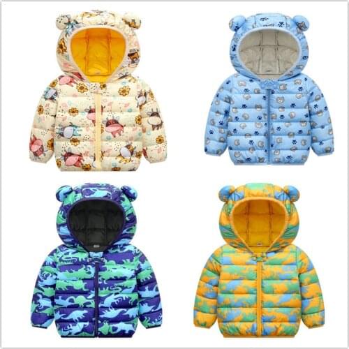 Baby Girls Spring Zipper Cotton Jacket Kids Boys Fashion Coats With Ear Hoodies Cute 2021 Winter Infant Clothing Children