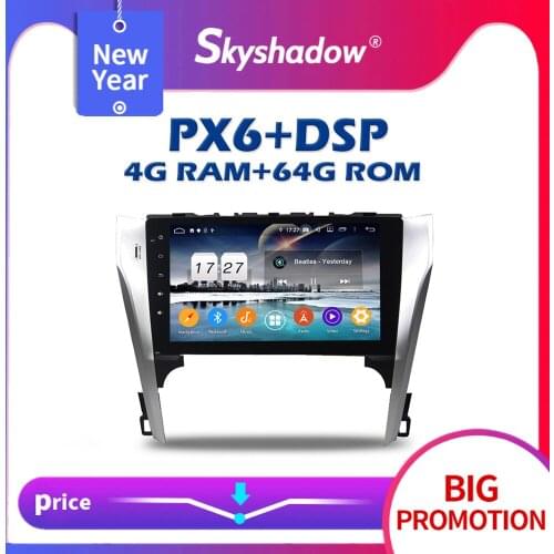 PX6 Car DVD multimedia player DSP Android 10 + 4G + 64GB IPS GPS map Radio Wifi Bluetooth 5.0 For Toyota CAMRY 2012 2013 Aurion