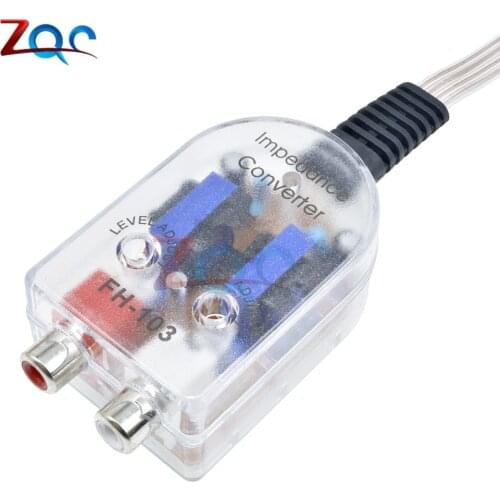 Adjustable Car Speaker to RCA Level Adaptor High to Low Sockets Auto Line Out Audio Comverter Sound Subwoofer Amplifier