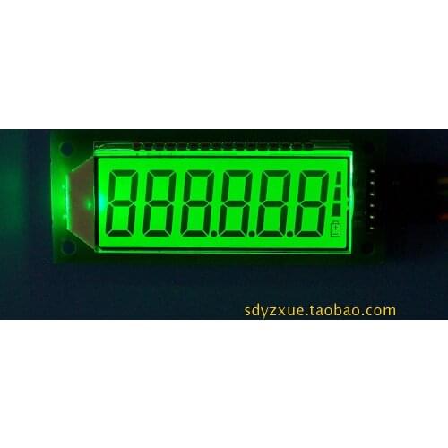 SCM, 6-digit 8-character, Segment Code LCD, LCD Screen, LCD Module, SPI, HT1621, Green Backlight