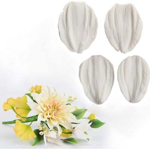 Dahlia Petal and Cut Silicone Mold Fondant Mould Cake Decoration Tools Chocolate Gumpaste Mold, Sugarcraft, Kitchen Accessories