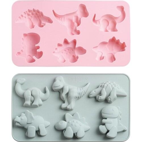 Dinosaur Molds Silicone Cake Molds Cartoon Dinosaur Chocolate Molds with 6 Different Silicone Shapes Easter Silicone Candy Molds