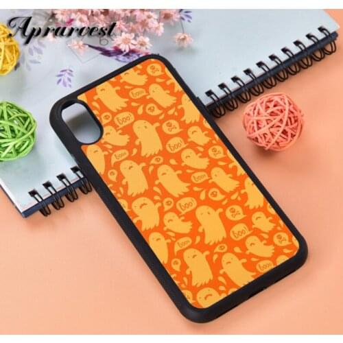 Aprarvest Halloween Ghost Pattern Silicone Rubber Phone Case Cover For iPhone 6 6S 7 8 PLUS X XS XR 11 12 MINI PRO MAX