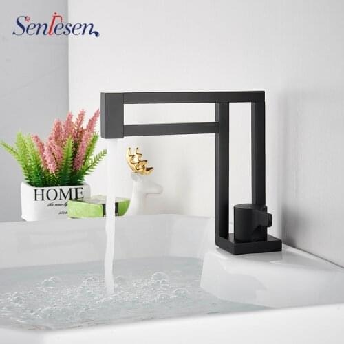 Basin Faucets Brass Polished Deck Mounted Square Bathroom Sink Faucets 3 Hole Double Handle Hot And Cold Water Tap