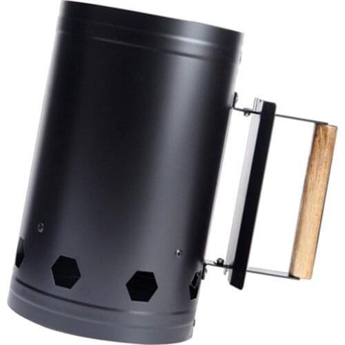BBQ Barbecue Chimney Starter Charcoal Grill Steel Quick