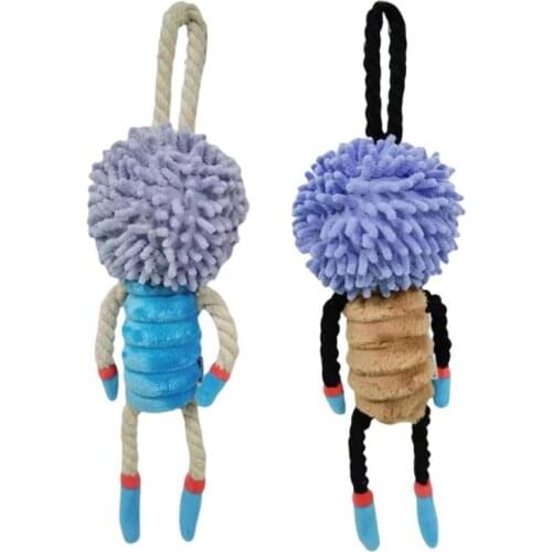 Cat And Dog Toys Plush Animal Shape Rope Knot Toys Chewing Squeaking Pet Small Dogs Teeth Cleaning Dog Accessories H