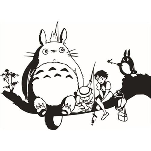 Baby favorite funny Totoro anime wall decals 3d vinyl mural stickers kids room nursery decoration DIY cartoon wallpaper 60*60cm