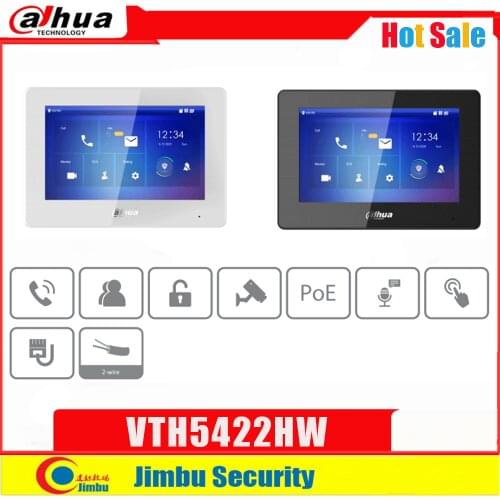 Dahua Video Intercoms VTH5422HW 7" TFT 2.5D Screen Glass H.265 Full-screen Bezel-less Dgital Communication