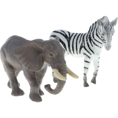 12-piece Plastic Forest Animals Figures Lion Zebra Panda Giraffe Model Toy
