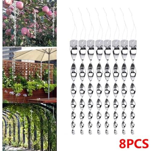 8pcs Hanging Protect Crop Deterrent Repeller Pigeons Bird Scare Rod Garden Spiral Reflective Bird Repeller Rotating Rod