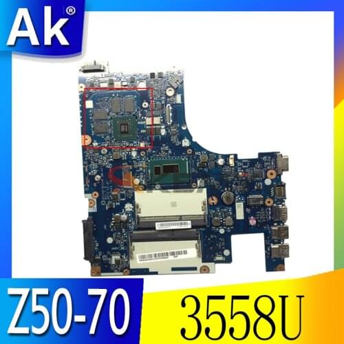Akemy ACLUA/ACLUB NM-A273 For Lenovo Z50-70 G50-70M Notebook Motherboard CPU 3558U GT820M 2G DDR3 100% Test Work