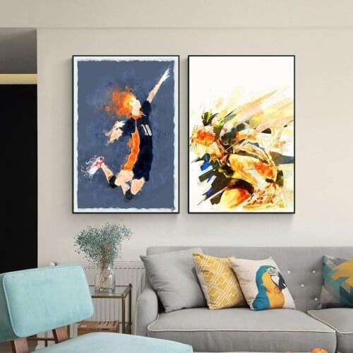 Anime Splash Watercolor Canvas Haikyuu Art Print Painting Modern Wall Picture Home Decor Bedroom Decorative Posters No Frame