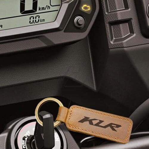 For Kawasaki KLR KLR650 Motorbike Motorcycle Keychain Cowhide Key Ring
