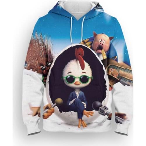 Disney Chicken Little 3D Print Mens Hoodies Fashion Spring Cartoon Anime Children Sweatshirts Spring Womens Clothing
