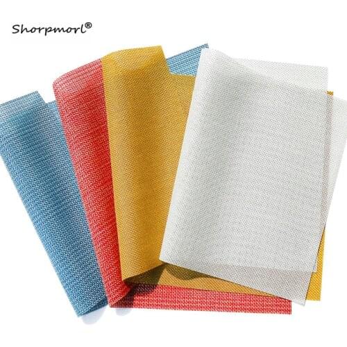 Home Decorative Vinyl Table Mat Stain Heat Resistant Anti-slip Kitchen Dining Coaster Pad Washable PVC Table Placemats 30x45cm