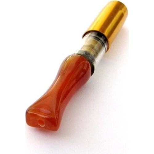 Pipa de fumar con soporte de Metal de aleación de GEMA de ágata roja