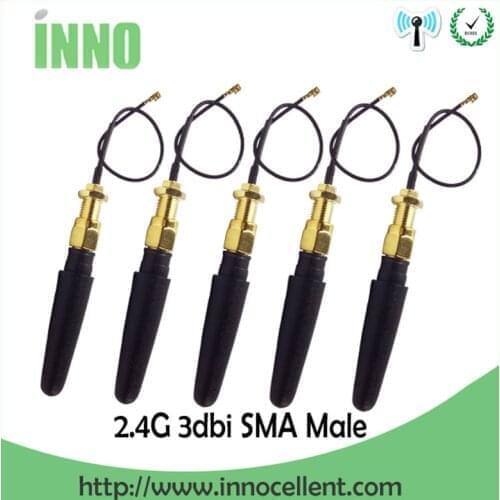 2.4GHz Antenna 3dbi SMA Male Connector antene Plug 2.4g Directional Antena Small IOT 2.4GHz Antenne 21cm RP-SMA Pigtail Cable