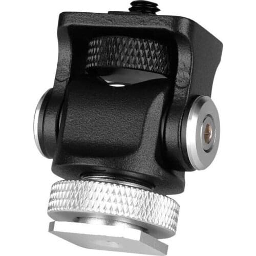 Tripod Head Monitor Holder Mount on Camera Pan 360 Degree Tilt 180 Degree with Cold Shoe Mount and 1/4'' Mount Tripod Head