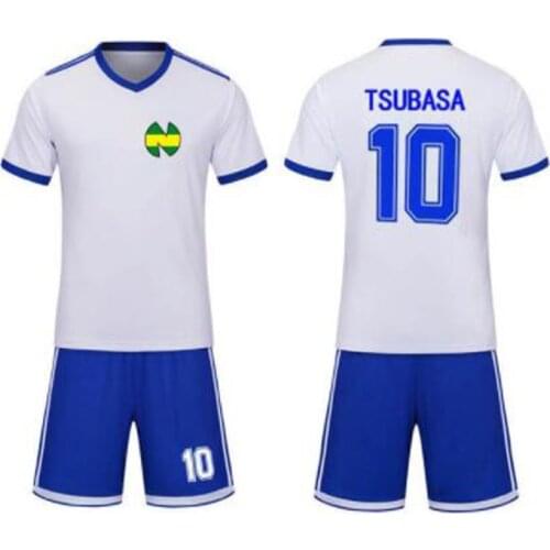 Anime Captain Tsubasa Cosplay Costume No.10 Ozora Tsubasa Football Jersey Top+Shorts Suit Jerseys Halloween For Children Adult