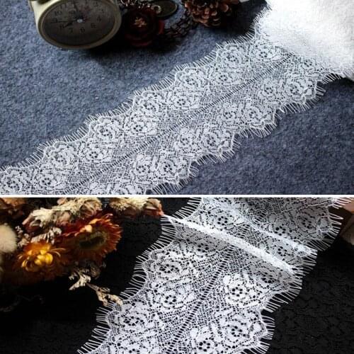 Edge Embroidered Eyelash White/Black Lace Trim Mesh Lace Ribbon Decoration Crafts Sewing Lace For Wedding Making Wide 10cm