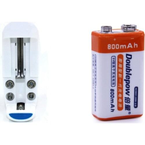 800mAh Li-ion 9 V Rechargeable Batteries For Smoke detectors Wireless Microphones+1pcs Universal 9V AA AAA 18650 Smart Charger