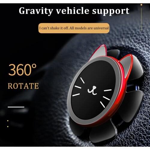 Magnetic Car Phone Holder Cat Face Multifunction Steering Wheel Gravity Car Mobile Phone Holder For Samsung Bracket Phone Holder