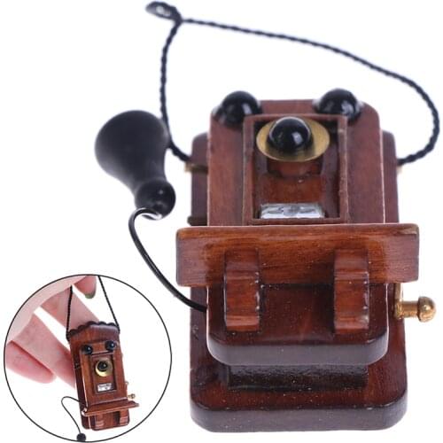 1:12 Dollhouse Miniature Antique Wall Mount Phone Vintage Style Furniture For Dollhouse Decals New