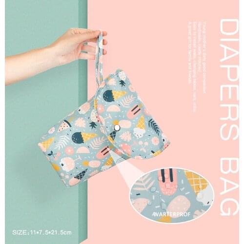 Multifunctional Baby Diaper Organizer Reusable Waterproof Fashion Prints Wet/Dry Bag Mummy Storage Bag Travel Nappy Bag