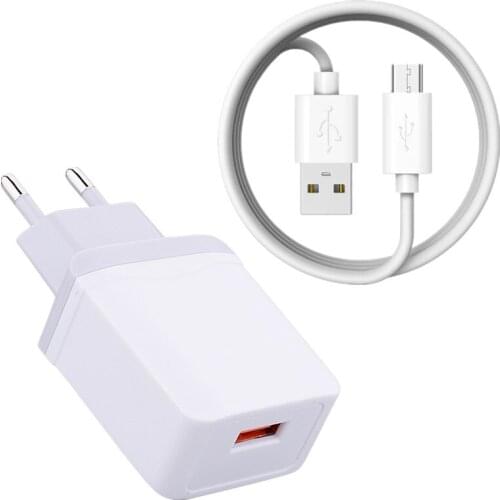 EU plug Wall Charger Adapter for Meizu M3 M3S M5 M5S M6 M6S Note 9 8 Pro 6 6S Pro 7 Plus U20 U10 M5C MX6 Micro Type-C USB Cable