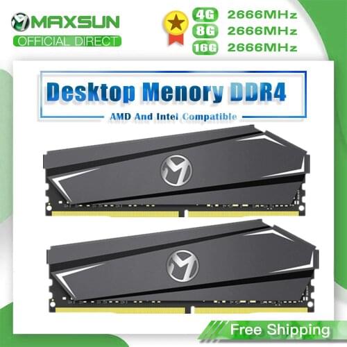 MAXSUN PC Memory Ram DDR4 4GB 8GB 16GB 2666MHz 3-year Warranty 1.2V 288Pin Interface Memoria Rams DDR4 Module Computer Desktop