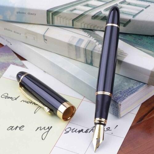 Upscale X450 Black Color Fountain Deep Twist Carven Medium Nib Gold Trim Fountain Pen Study Office Pens