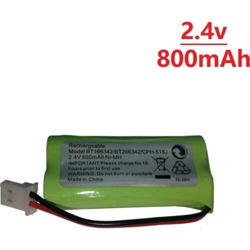 1Piece 2.4v 800mAh Rechargeable Battery Pack For BT-166342/162342/ 515J /DM221 ni-mh Battery