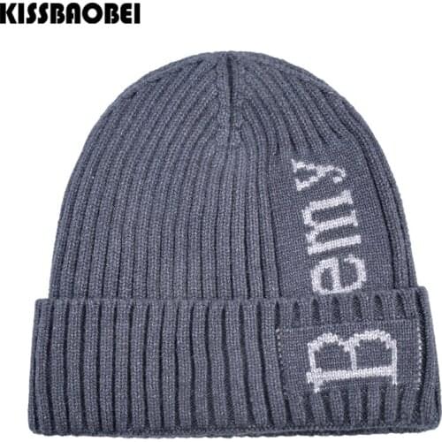 Thick Warm Winter Caps Men Letters Beanies For Men Knitted Skullcap Skullies Women Soft Beanie Hat Unisex Fashion Hats chapeau