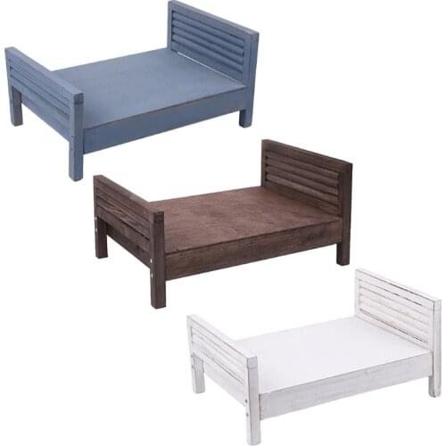Newborn Posing Detachable Mini Retro Bed Baby Photo Shooting Props Wooden Crib
