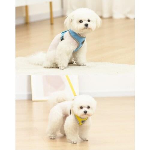 Small Dog Cats Harness Leash Set Mesh Breathable Small Dog Puppy Reflective Harnesses For French Bulldog Chihuahua Pug Pet Vest