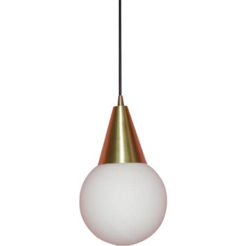 Nordic Brass Ball Pendant Lights Danish Bedroom Bedside Copper Deco Hanging Lamps Aisle Dining Room Restaurant Bar E27 Fixtures