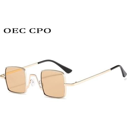 OEC CPO Men Square Sunglasses Women Fashion UV400 Glasses Female Sunglasses Men Metal Frame Vintage Eyeglasses O611