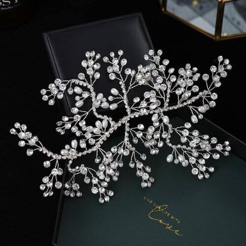 Bridal Pearl Headgear European and American Hot-selling Crystal Headband Womens Handmade Rhinestone Wedding Hair Accessories