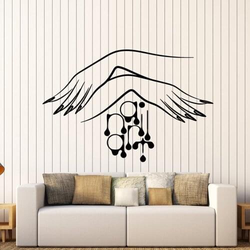 Vinyl Wall Decal Nail Studio Manicure Logo Womens Hands Stickers Beauty Salon Wall Decals For Nails Shop Window Decor H432