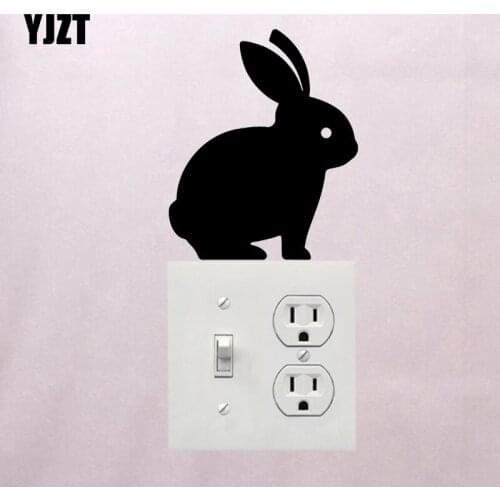 YJZT Rabbit Cute Animal Pet Art Decal Vinyl Home Room Decor Wall Switch Sticker 17SS0035