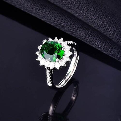 Open Rings For Women 2020 Fashion S92 5 Silvery Jewelry Inlay Oval Zircon Wedding Engagement Exquisite Accessories Free Delivery