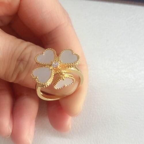 Bilincolor fashion black heart flower ring for women