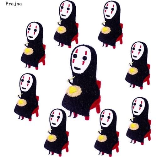 Prajna 10 PCS Cute Cartoon Applique Patches On Clothes Spirited Away Patch Iron On Embroidered Patches For Clothing Anime Badge