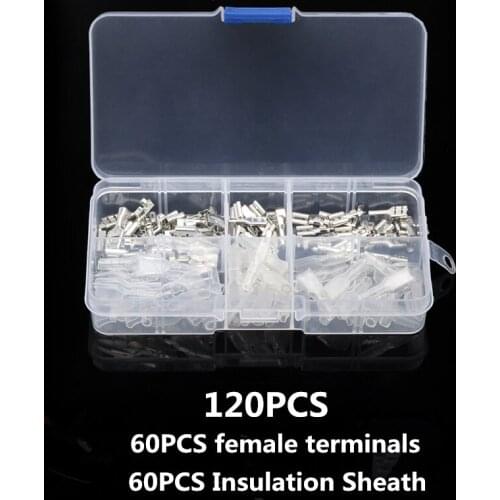 120pcs 2.8/4.8/6.3mm Insulated Male Female Wire Connector Electrical Wire Crimp Terminals Spade Connectors Assorted Kit